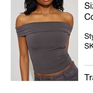 NWT Garage Off-Shoulder Gray Top